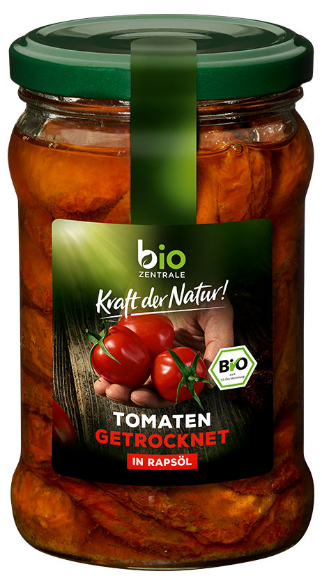 POMIDORY SUSZONE W OLEJU RZEPAKOWYM BEZGLUTENOWE BIO 270 g (150 g) - BIO ZENTRALE