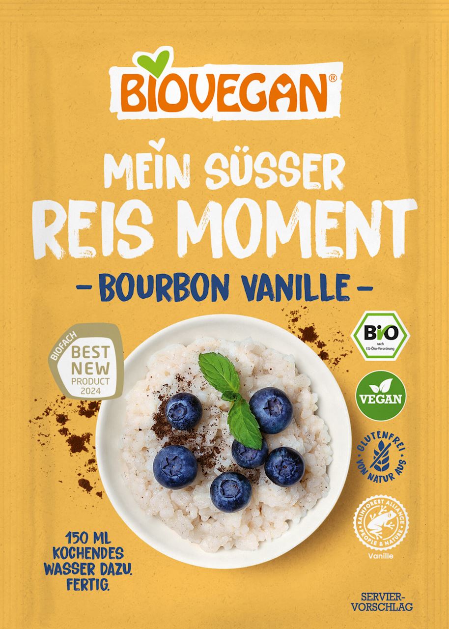 DESER RYŻOWY INSTANT Z WANILIĄ BOURBON BEZGLUTENOWY BIO 56 g - BIOVEGAN