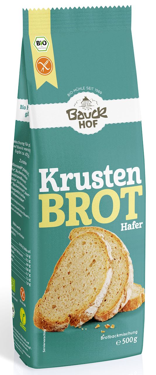 MIESZANKA DO WYPIEKU CHLEBA OWSIANEGO BEZGLUTENOWA BIO 500 g - BAUCK HOF