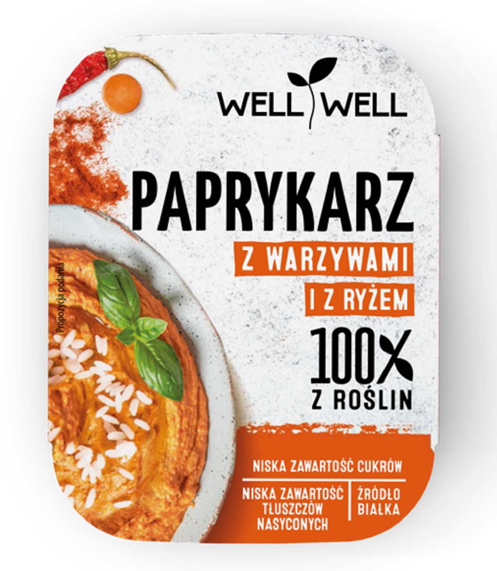 PAPRYKARZ ROŚLINNY Z WARZYWAMI I RYŻEM 115 g - WELL WELL