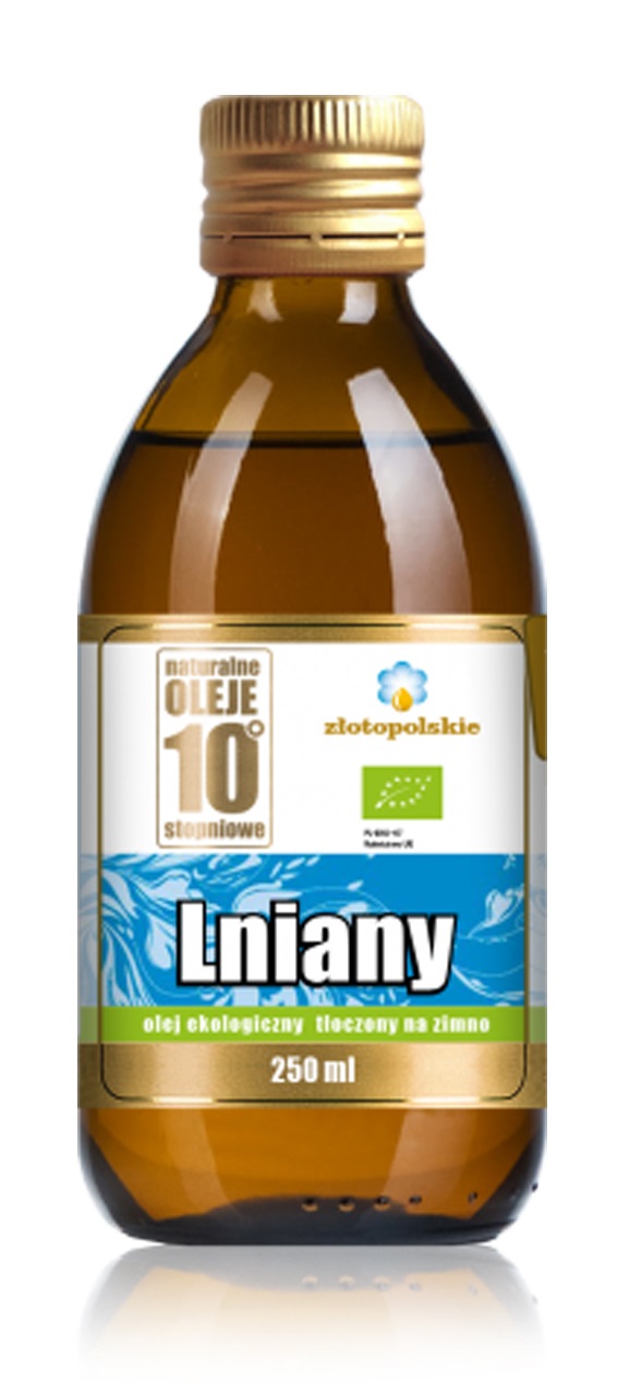 OLEJ LNIANY TŁOCZONY NA ZIMNO BIO 250 ml - ZŁOTO POLSKIE
