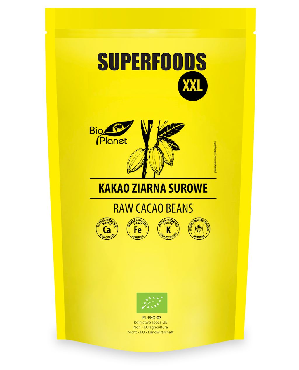 KAKAO ZIARNA SUROWE BIO 600 g - BIO PLANET