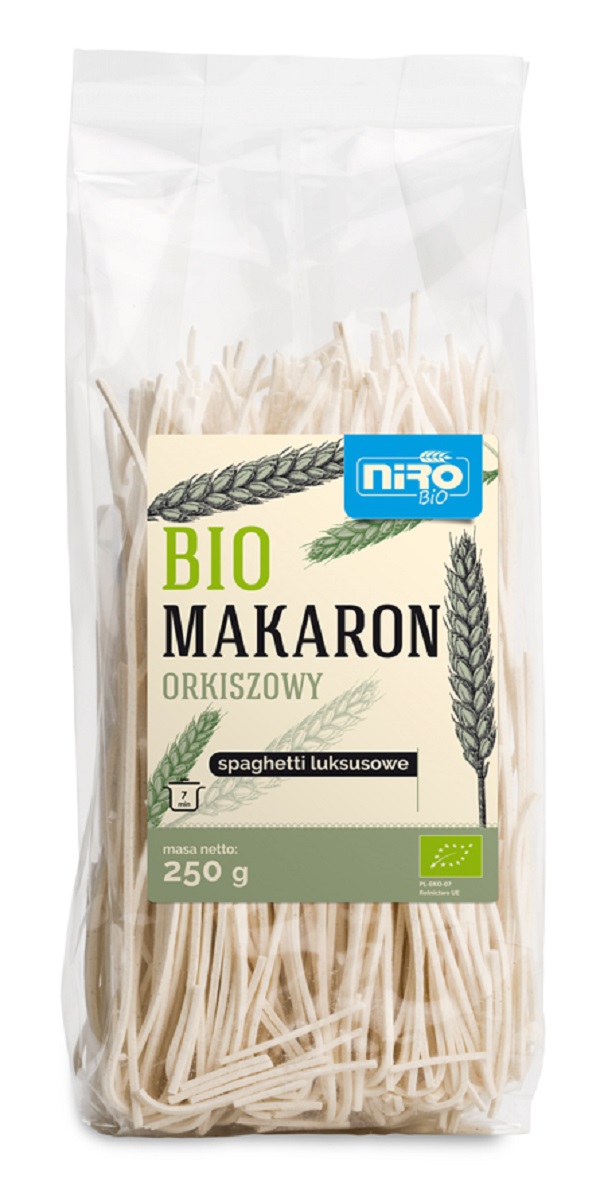 MAKARON (ORKISZOWY) SPAGHETTI LUKSUSOWY BIO 250 g - NIRO