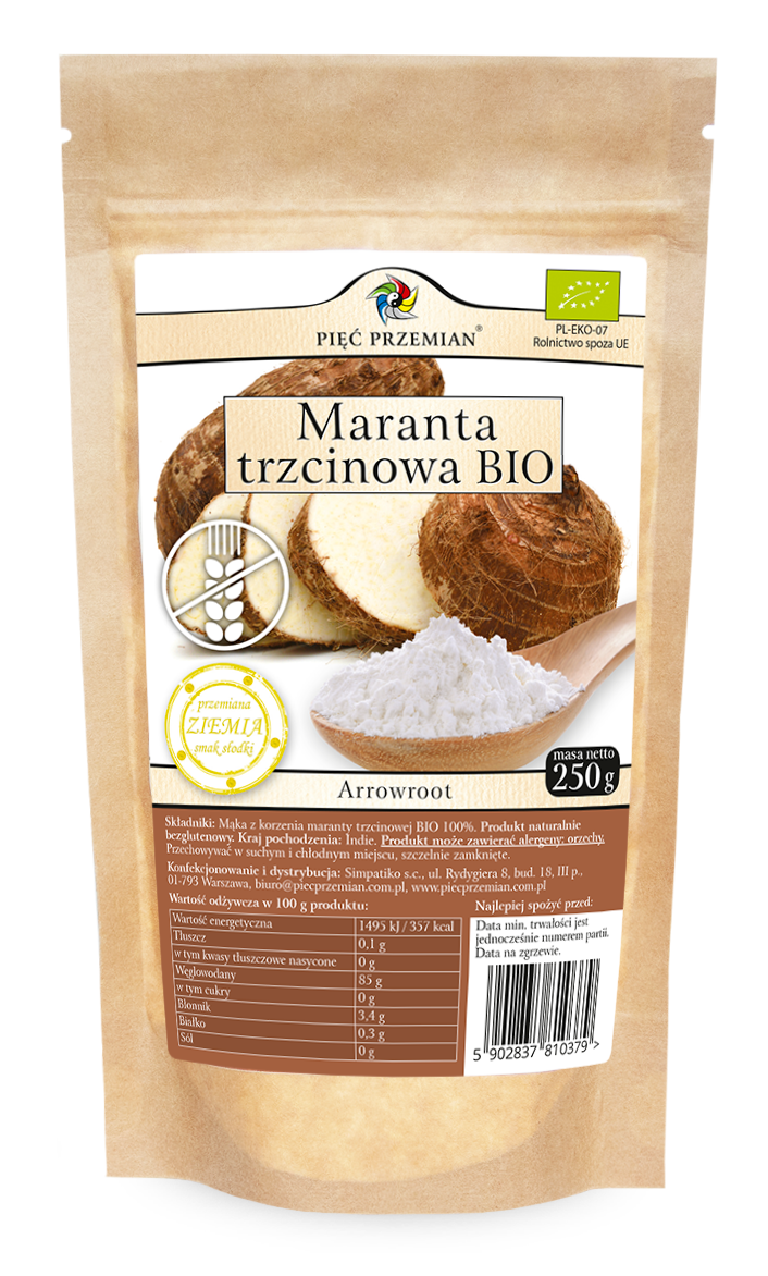 MARANTA TRZCINOWA BEZGLUTENOWA BIO 250 g - PIĘĆ PRZEMIAN - obrazek 2