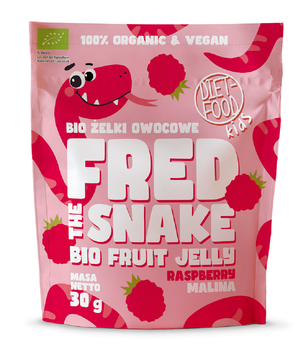 ŻELKI MALINA BIO 30 g - DIET-FOOD (FRED THE SNAKE)