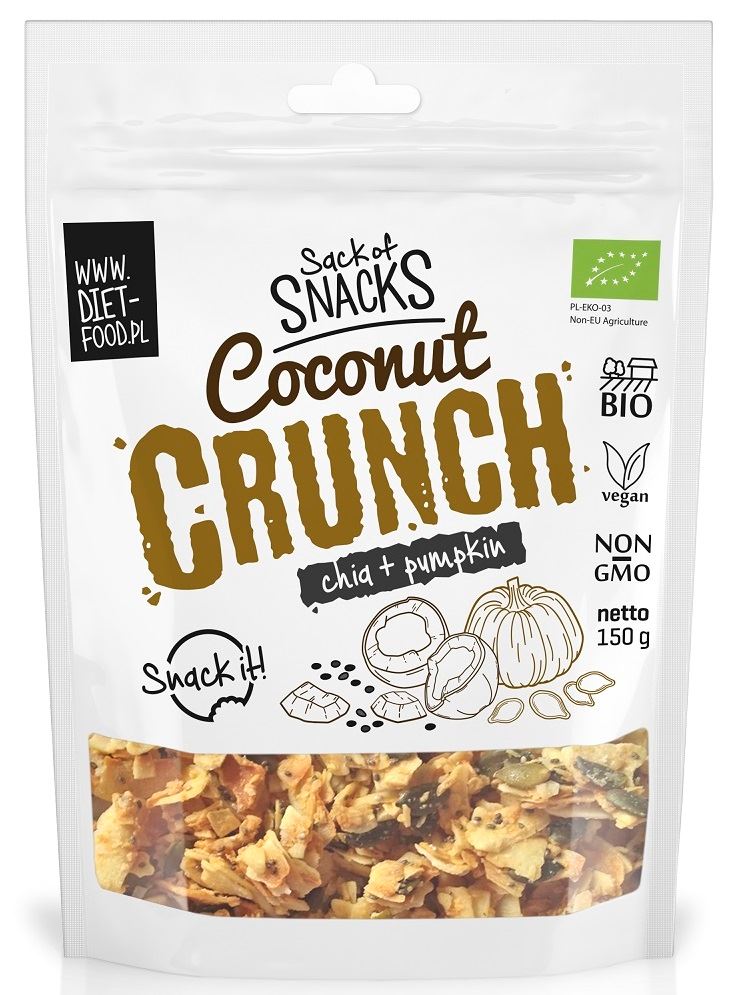 CRUNCHY Z KOKOSEM, CHIA I DYNIĄ BIO 150 g - DIET-FOOD