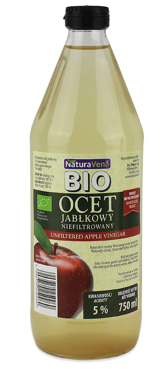 OCET JABŁKOWY 5 % NIEFILTROWANY BIO 750 ml - NATURAVENA
