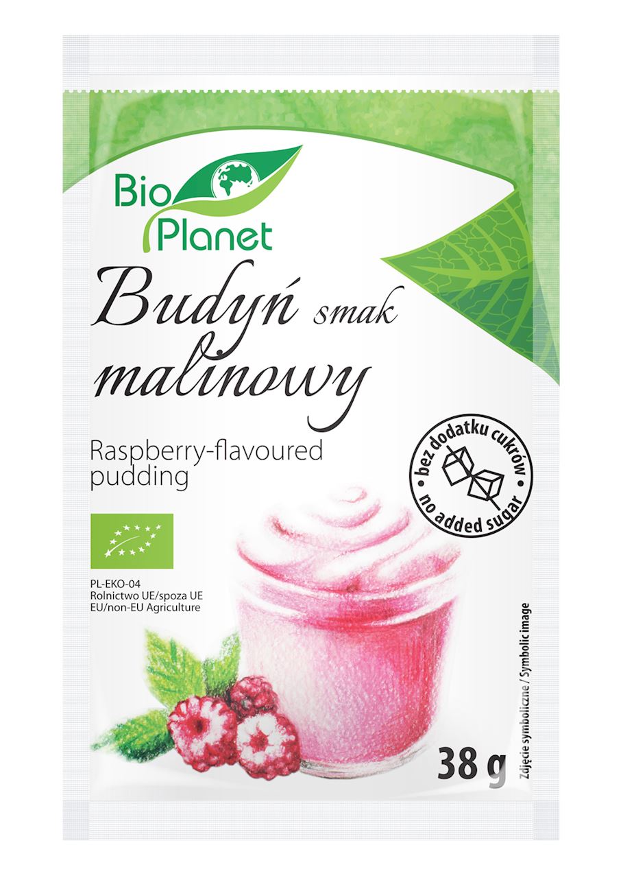 BUDYŃ O SMAKU MALINOWYM Z MALINAMI BIO 38 g - BIO PLANET