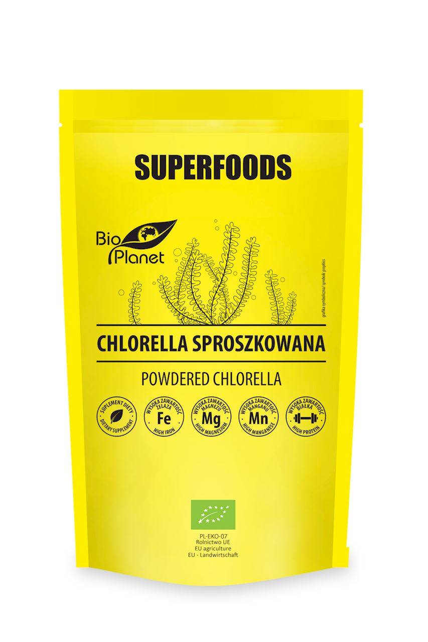 CHLORELLA SPROSZKOWANA BIO 200 g - BIO PLANET