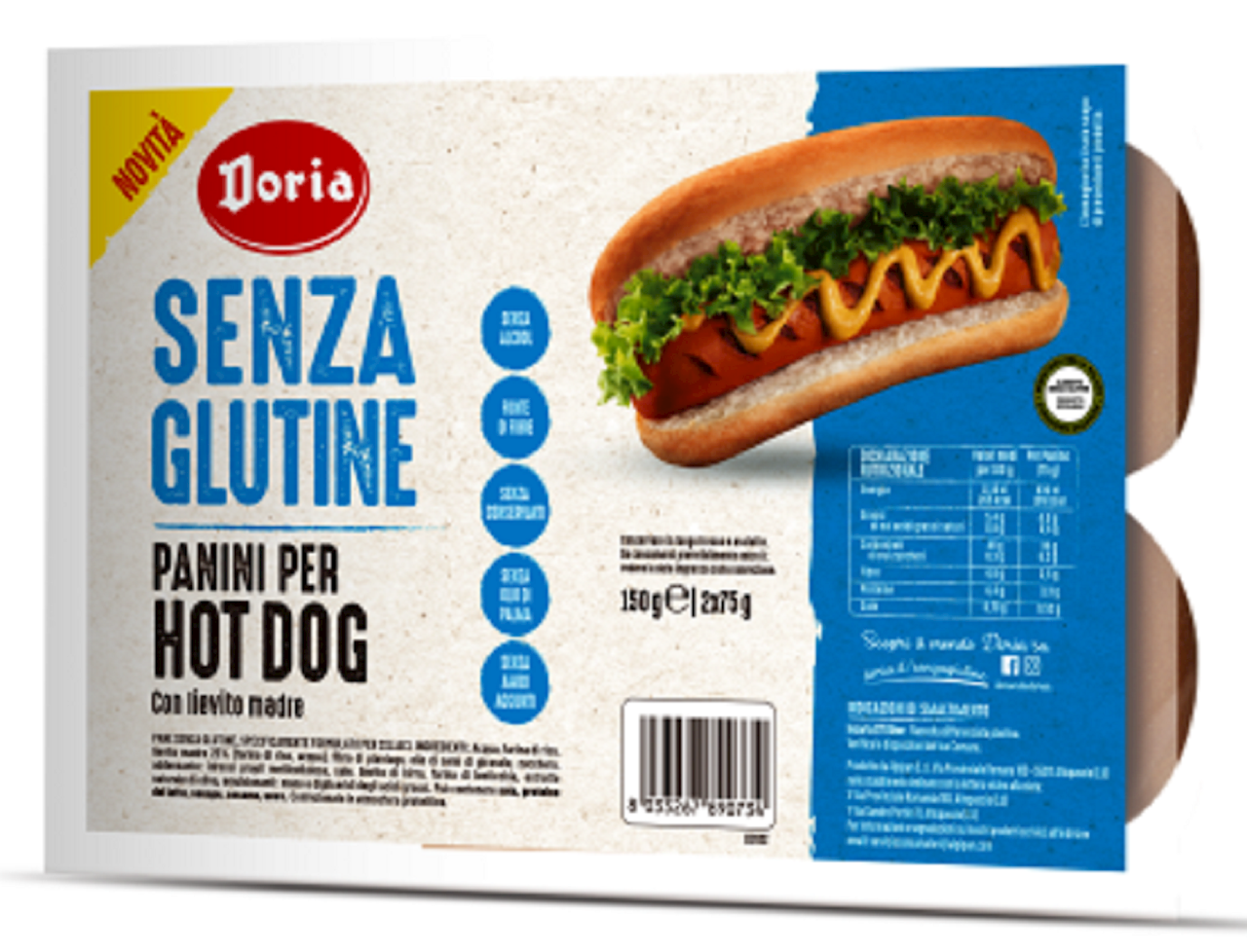 BUŁKI DO HOT DOGÓW BEZGLUTENOWE (2 x 75 g) 150 g - DORIA - obrazek 2