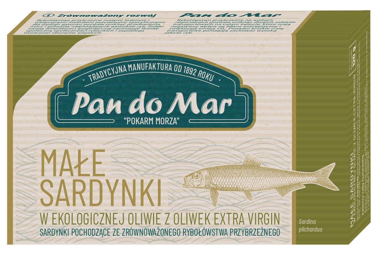 SARDYNKI EUROPEJSKIE W BIO OLIWIE Z OLIWEK EXTRA VIRGIN 120 g (90 g) - PAN DO MAR