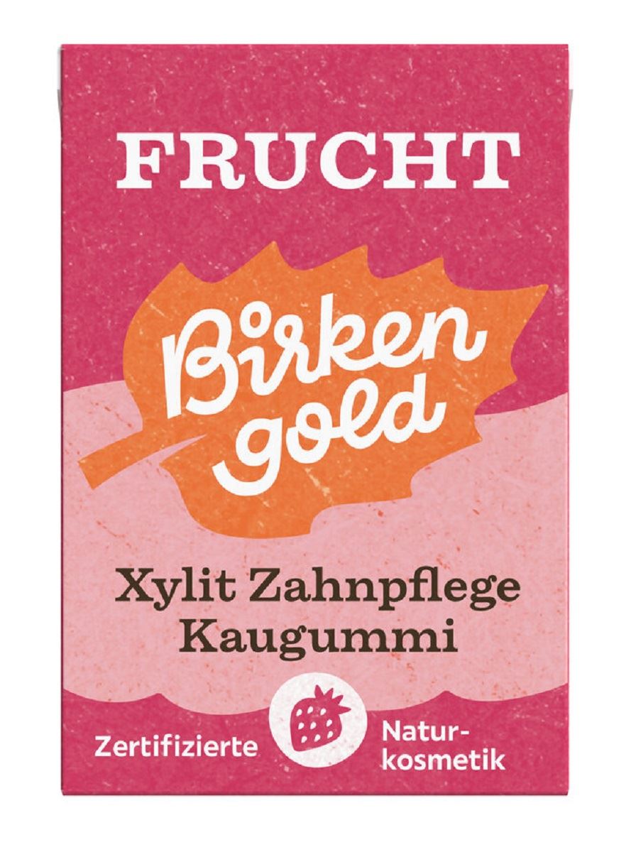GUMA DO ŻUCIA Z KSYLITOLEM O SMAKU OWOCOWYM BEZ DODATKU CUKRÓW 28 g - BIRKENGOLD